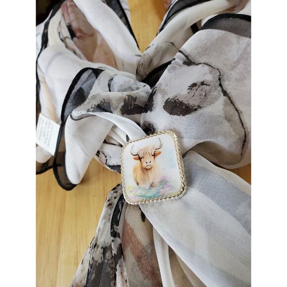 SLIDE Scarf Wild Rag Scarves Slide Western custom concho, highland cow love gift - Picture 2 of 3